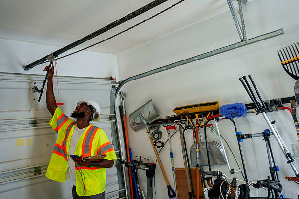 Professional Garage Door Roller Replacement technician working in Wake County County, NC